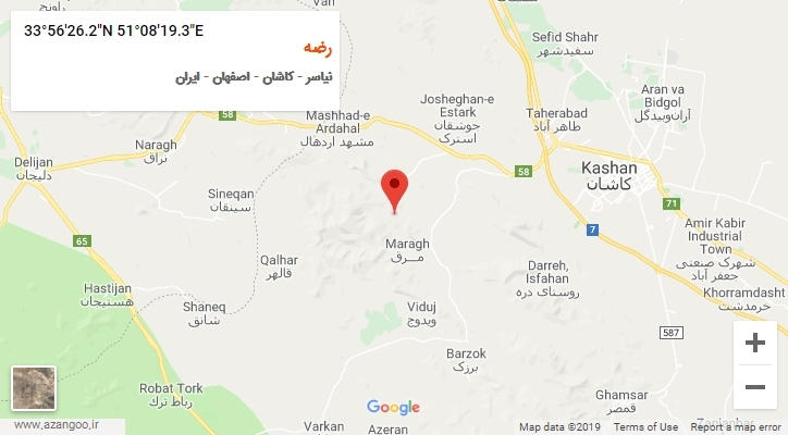روستای رضه بر روی نقشه