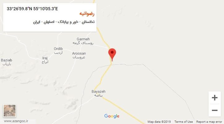 روستای رضوانیه بر روی نقشه