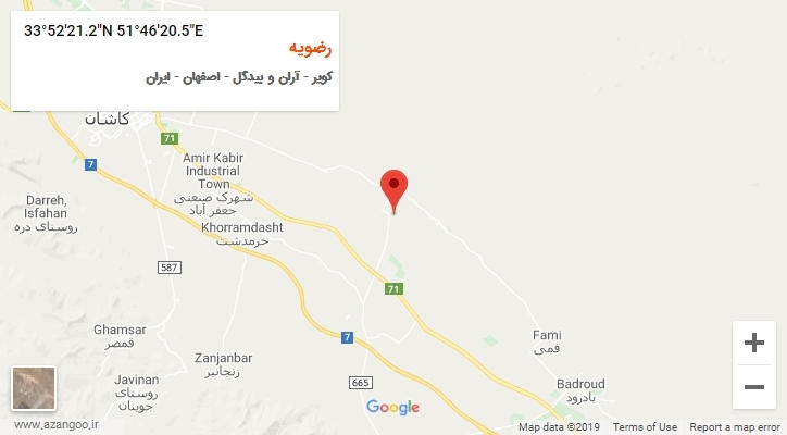روستای رضویه بر روی نقشه