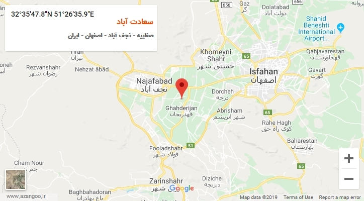 روستای سعادت آباد بر روی نقشه