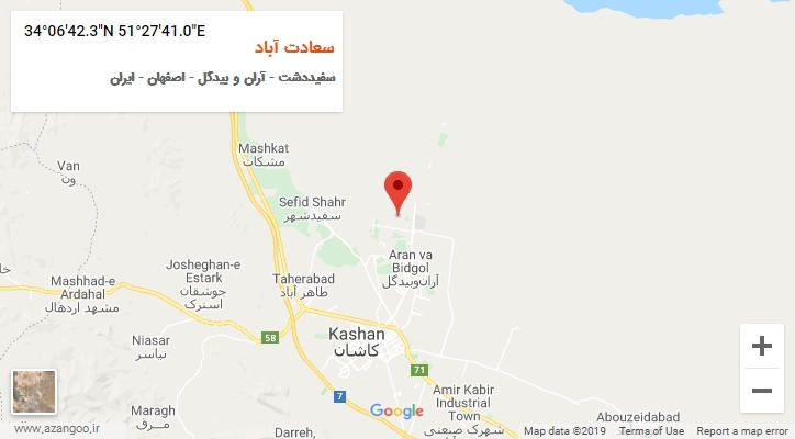 روستای سعادت آباد بر روی نقشه