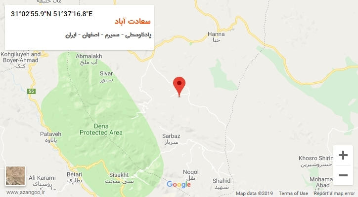 روستای سعادت آباد بر روی نقشه