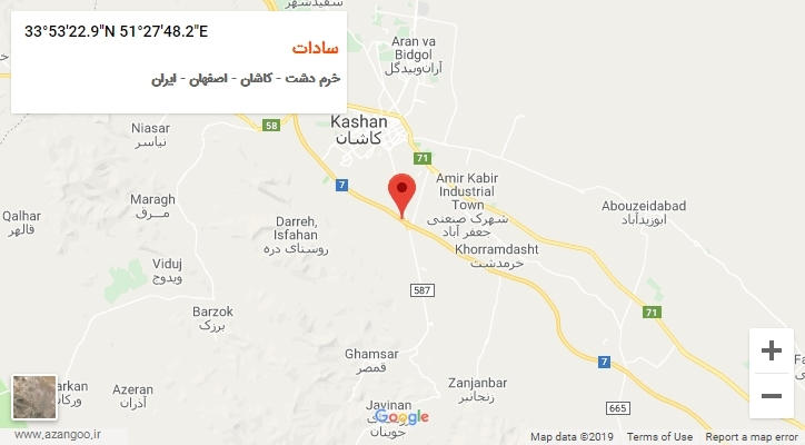 روستای سادات بر روی نقشه