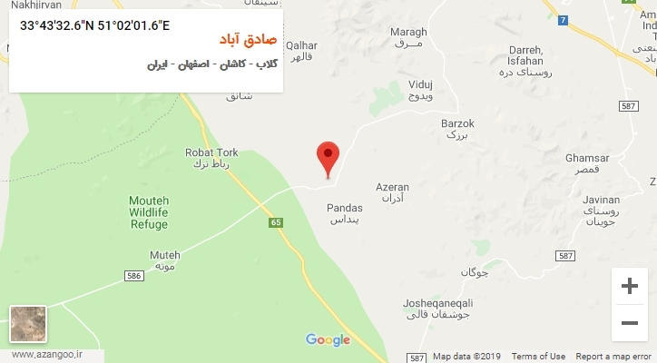 روستای صادق آباد بر روی نقشه