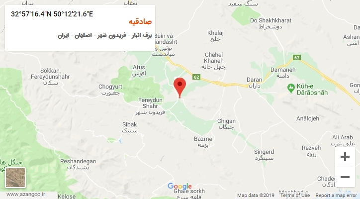 روستای صادقیه بر روی نقشه