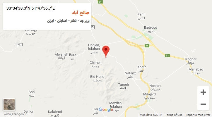 روستای صالح آباد بر روی نقشه
