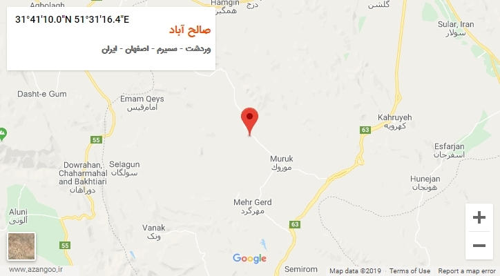 روستای صالح آباد بر روی نقشه