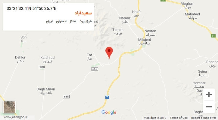 روستای سعیدآباد بر روی نقشه