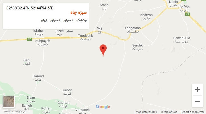 روستای سبزه چاه بر روی نقشه