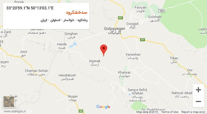 روستای سدخشکرود بر روی نقشه