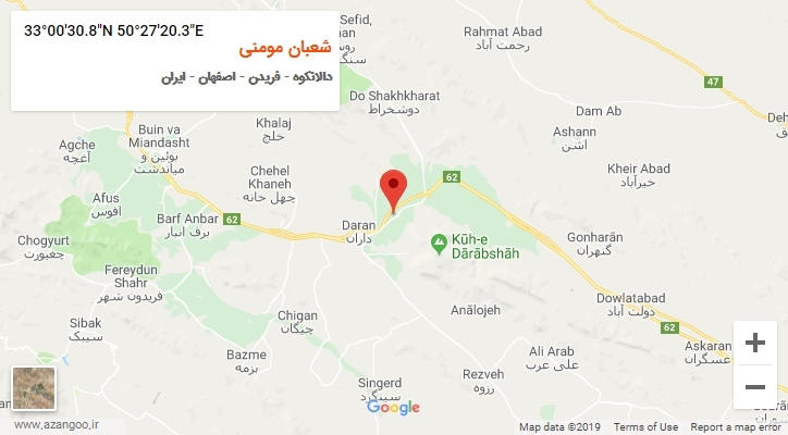روستای شعبان مومنی بر روی نقشه
