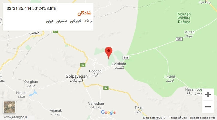 روستای شادگان بر روی نقشه