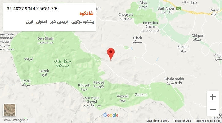 روستای شادکوه بر روی نقشه