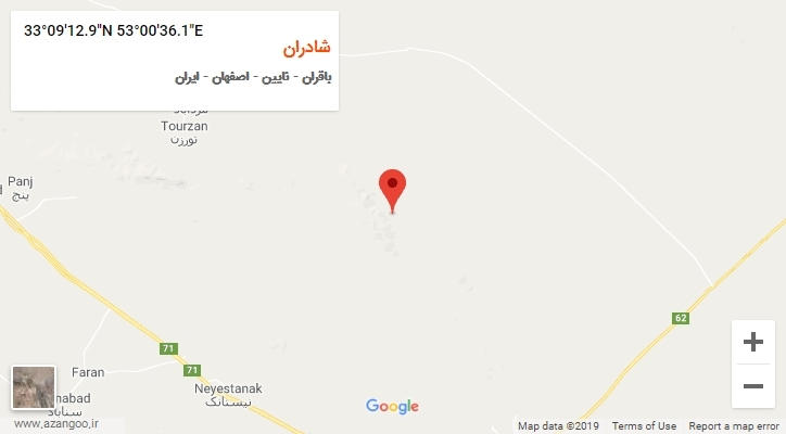 روستای شادران بر روی نقشه