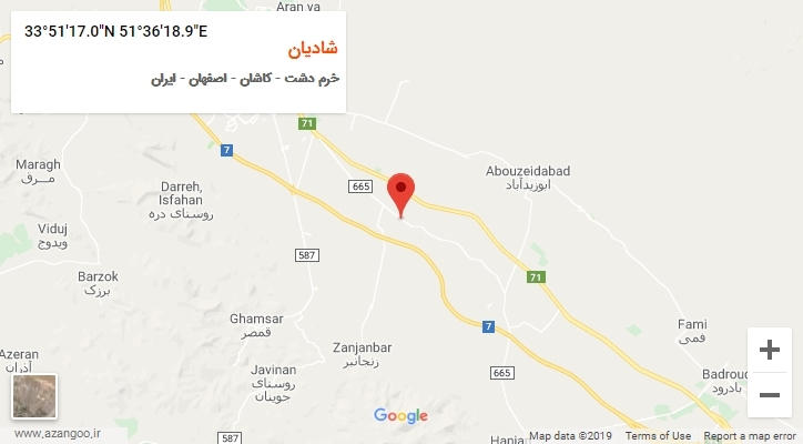 روستای شادیان بر روی نقشه