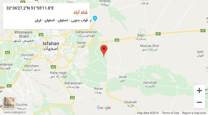 روستای شاه آباد بر روی نقشه