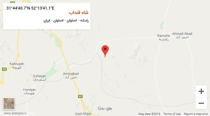 روستای شاه قنداب بر روی نقشه