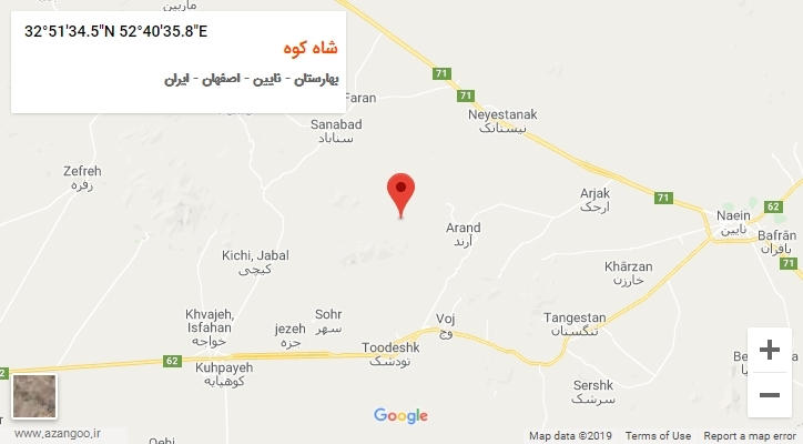 روستای شاه کوه بر روی نقشه