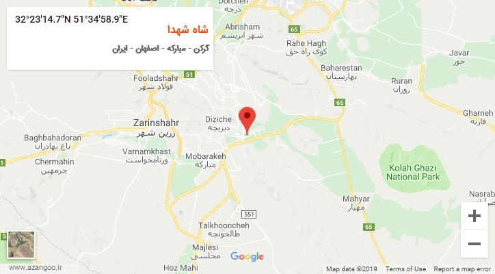 روستای شاه شهدا بر روی نقشه