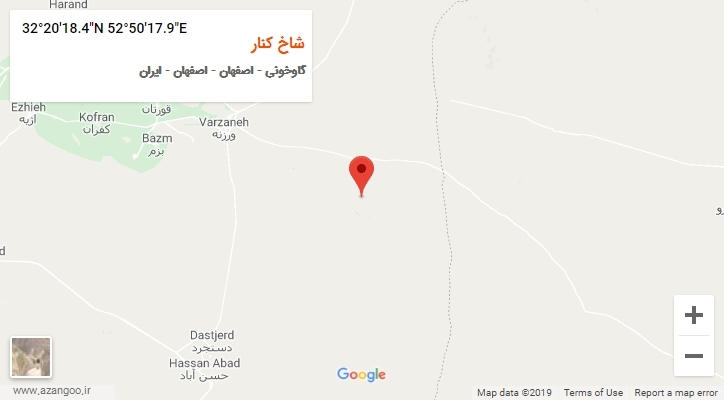 روستای شاخ کنار بر روی نقشه