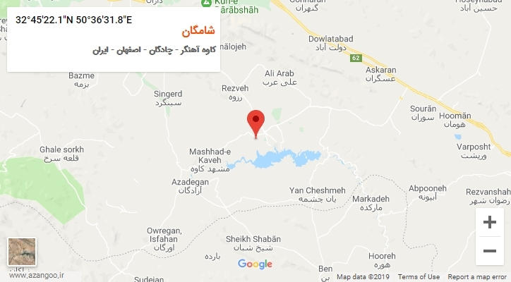 روستای شامگان بر روی نقشه