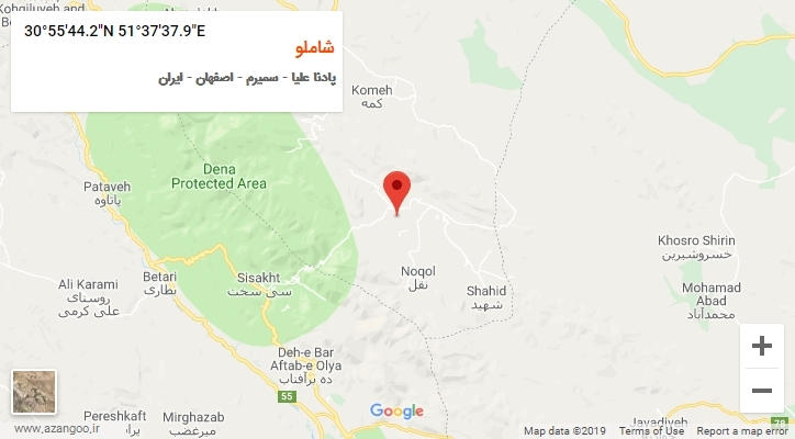روستای شاملو بر روی نقشه
