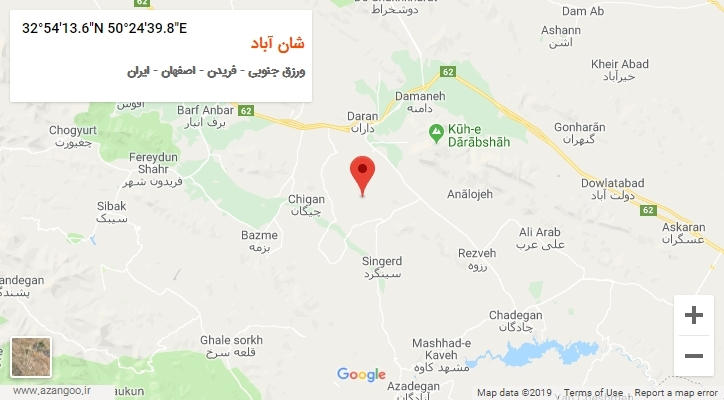 روستای شان آباد بر روی نقشه