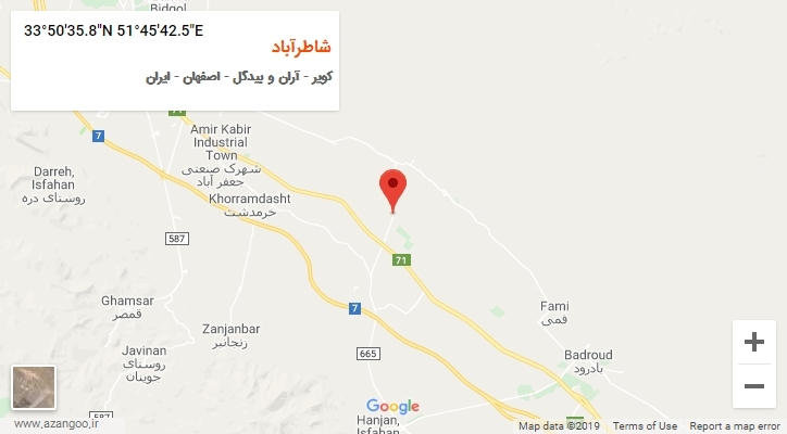 روستای شاطرآباد بر روی نقشه