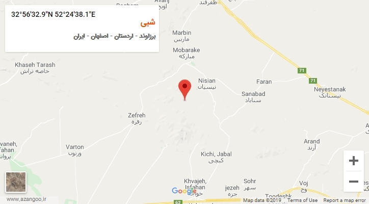 روستای شبی بر روی نقشه