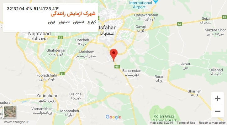 روستای شهرک ازمایش رانندگی بر روی نقشه