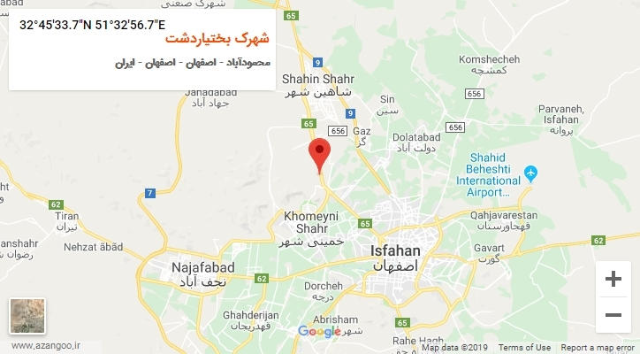 روستای شهرک بختیاردشت بر روی نقشه