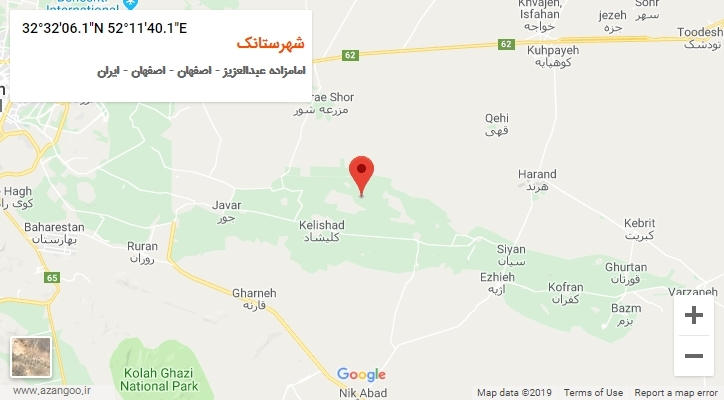 روستای شهرستانک بر روی نقشه