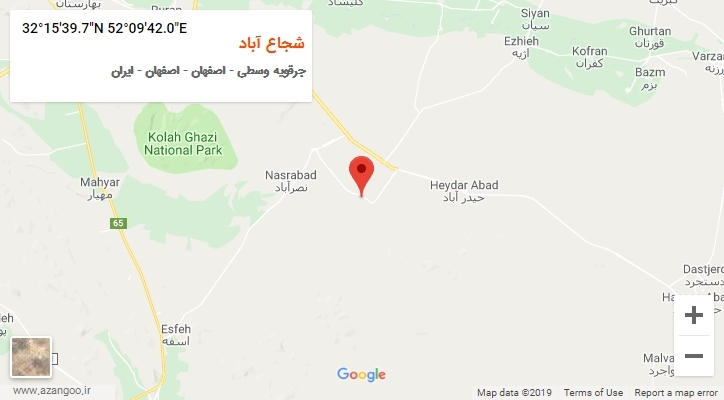 روستای شجاع آباد بر روی نقشه