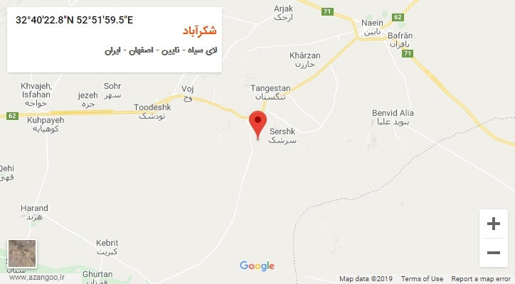 روستای شکرآباد بر روی نقشه