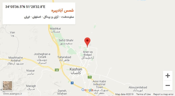 روستای شمس آبادپیره بر روی نقشه