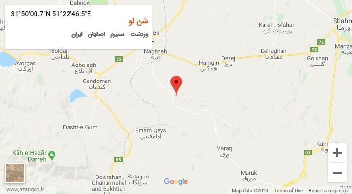 روستای شن لو بر روی نقشه