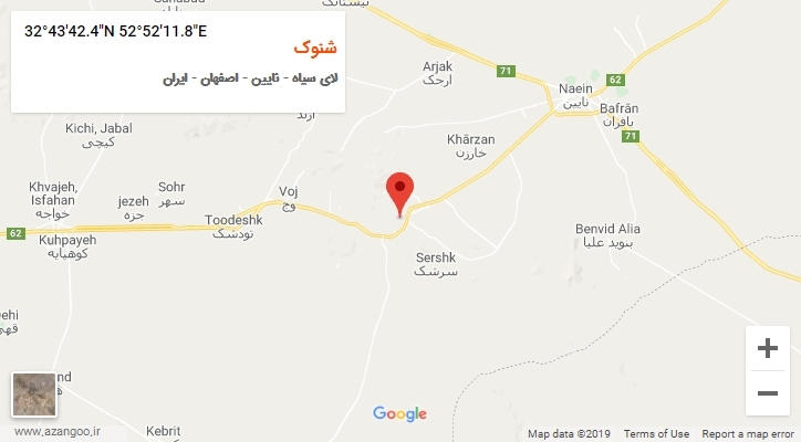 روستای شنوک بر روی نقشه
