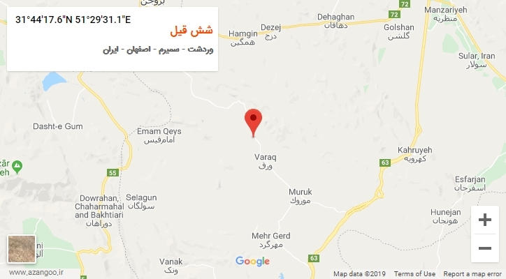 روستای شش قیل بر روی نقشه
