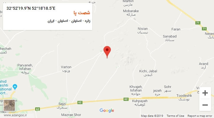 روستای شصت پا بر روی نقشه