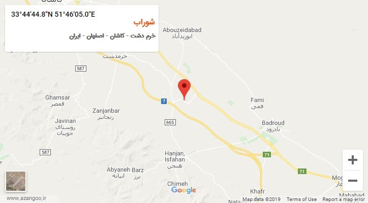 روستای شوراب بر روی نقشه
