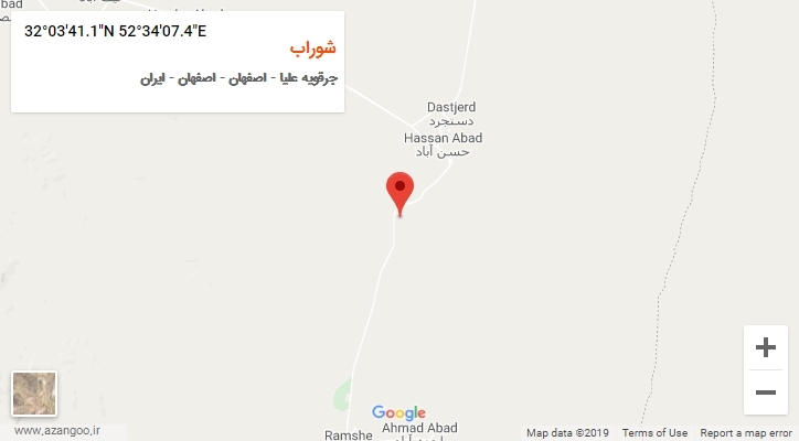 روستای شوراب بر روی نقشه