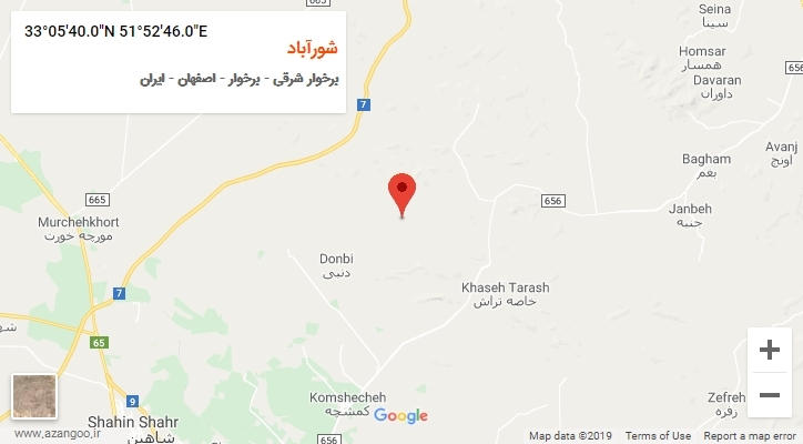روستای شورآباد بر روی نقشه