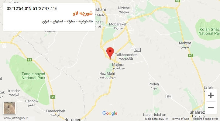 روستای شورچه لاو بر روی نقشه