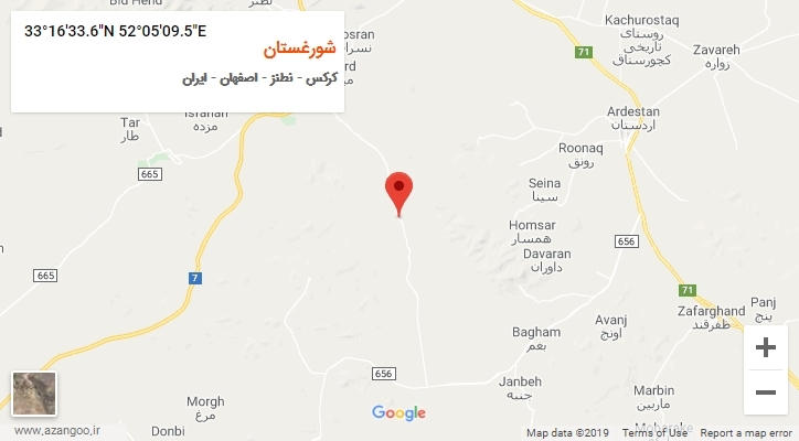 روستای شورغستان بر روی نقشه