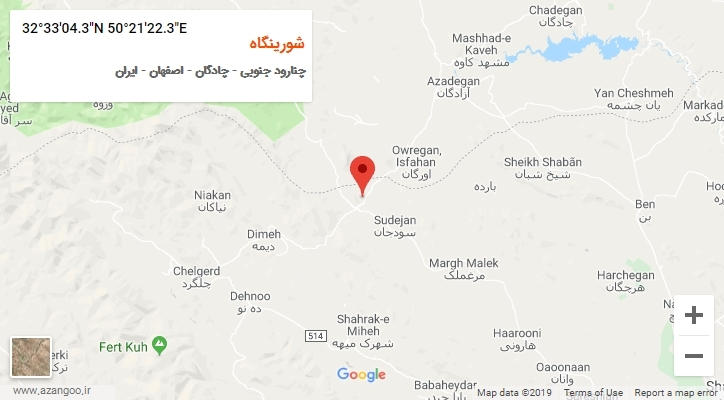 روستای شورینگاه بر روی نقشه