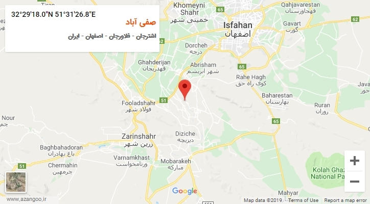 روستای صفی آباد بر روی نقشه