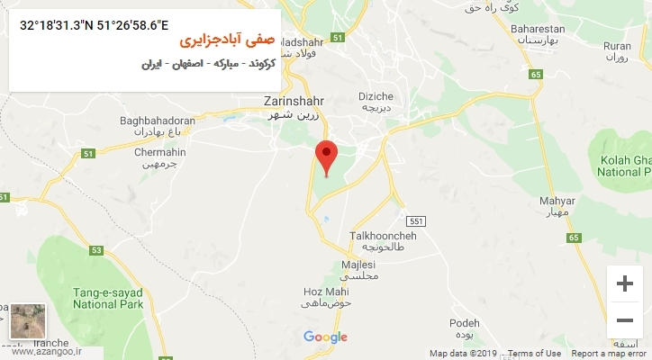 روستای صفی آبادجزایری بر روی نقشه