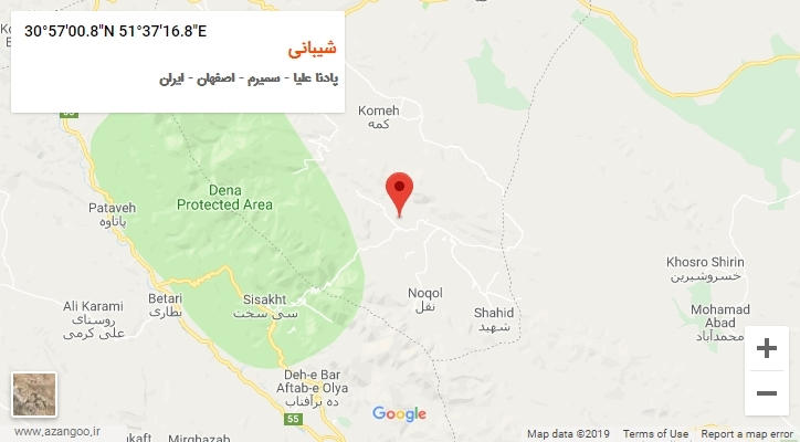 روستای شیبانی بر روی نقشه