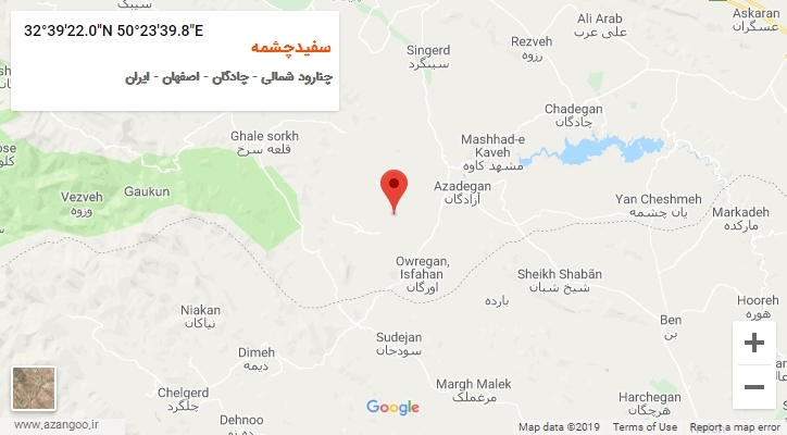 روستای سفیدچشمه بر روی نقشه
