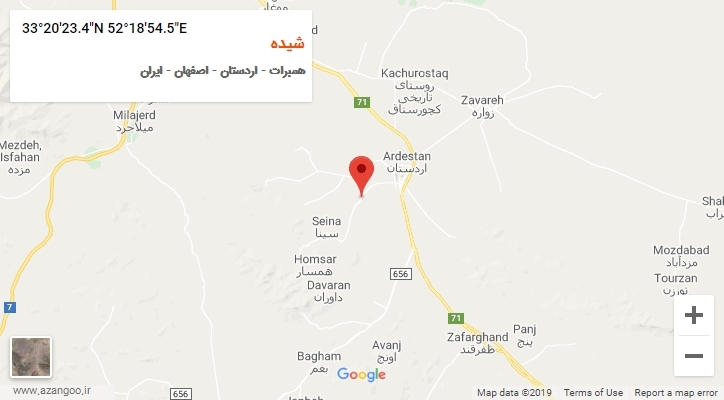 روستای شیده بر روی نقشه